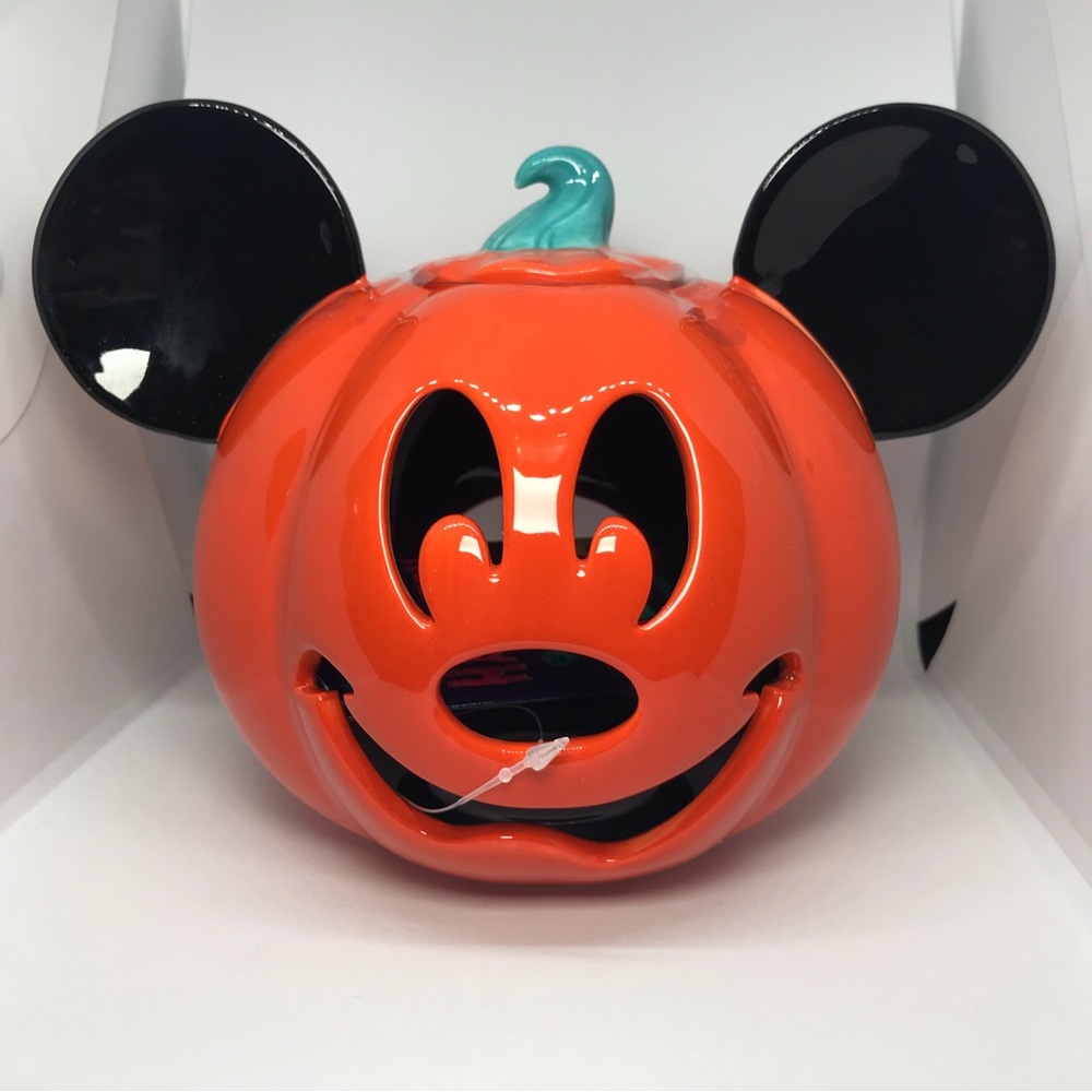 Disney Parks Mickey Pumpkin Halloween Jack O Lantern Votive Candle Holder NEW